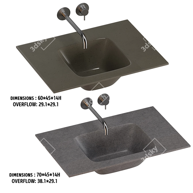 Artelinea Washbasin Set 5: Stylish Designs and High Quality 3D model image 4