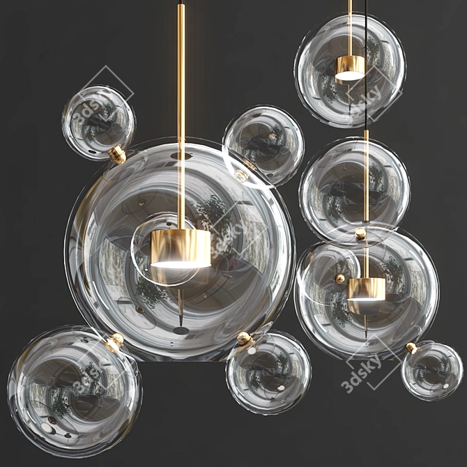 Bubble B: LED Glass Shade Lamps 3D model image 4