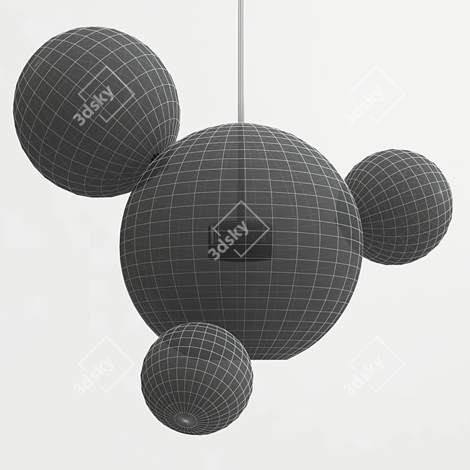 Bubble B: LED Glass Shade Lamps 3D model image 6