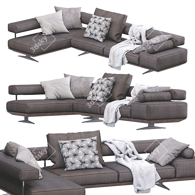 Elegant Sofa Wing by Flexform 3D model image 1