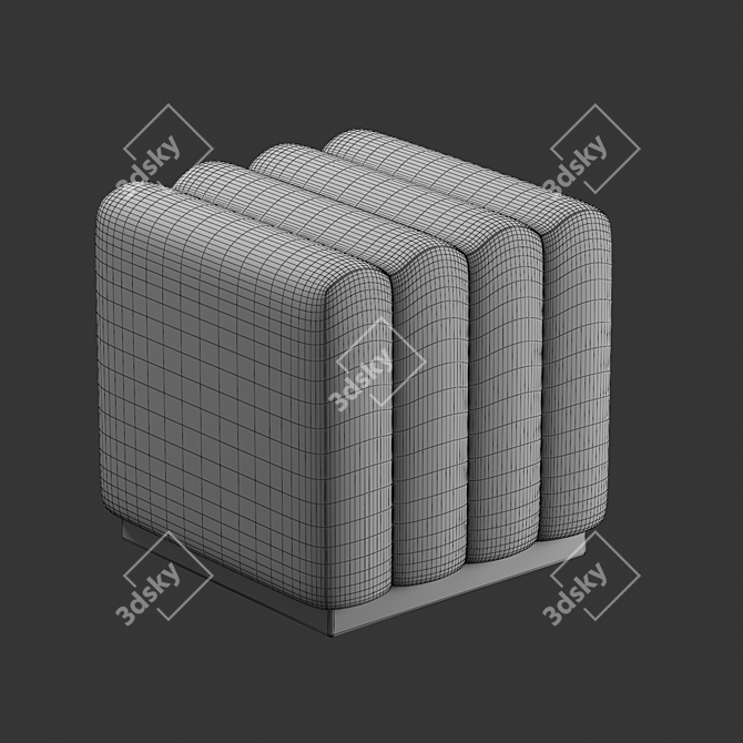 Elegance Upholstered Stool by Eichholtz 3D model image 3