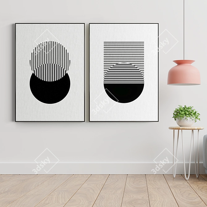 Minimal Abstract Photo Frames 3D model image 3