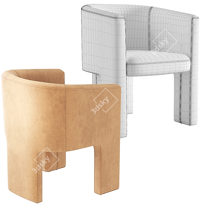 Coco Republic Phoenix Velvet Dining Chair 3D model image 6