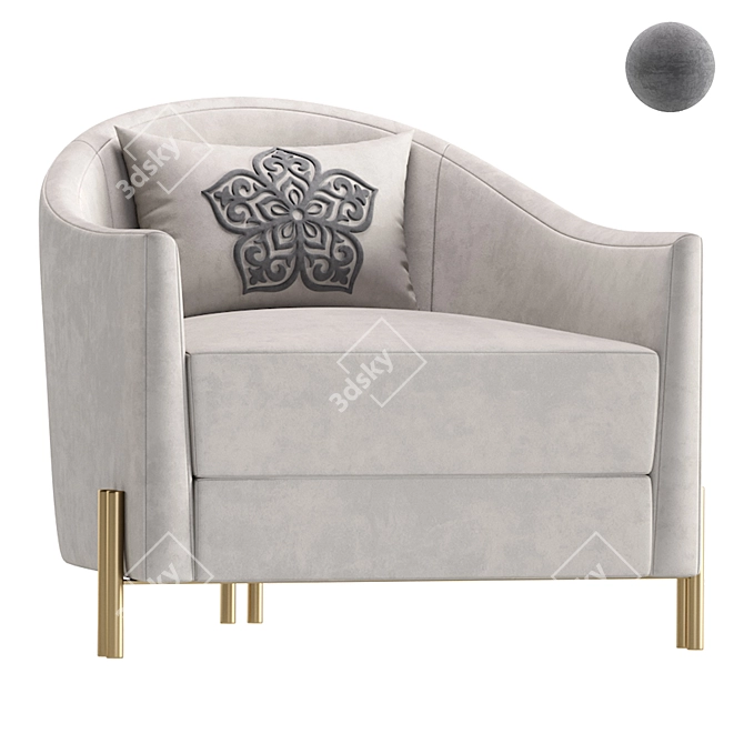 Elegant SAN JOSE Armchair by Cazarina 3D model image 1