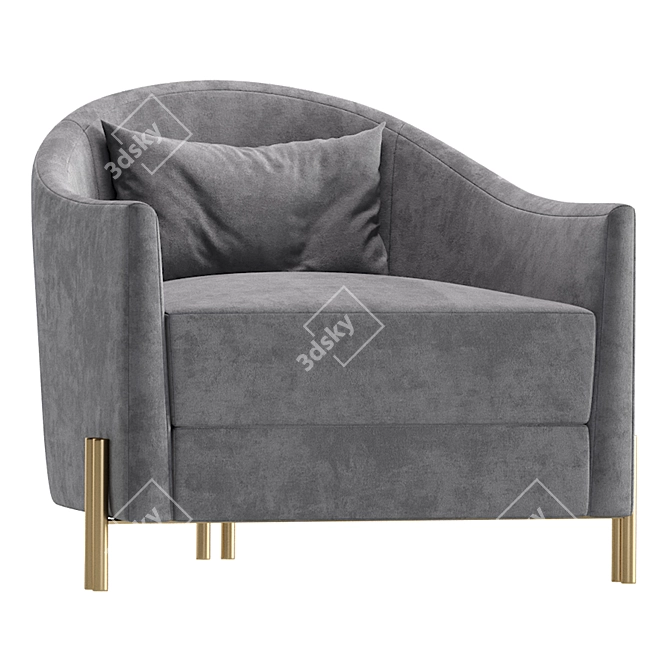 Elegant SAN JOSE Armchair by Cazarina 3D model image 4