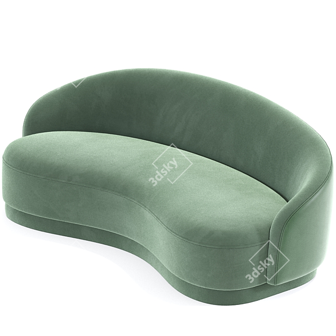 Izzah Curved Fabric Sofa 3D model image 2