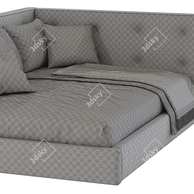 Cozy Corner Upholstered Bed 3D model image 5