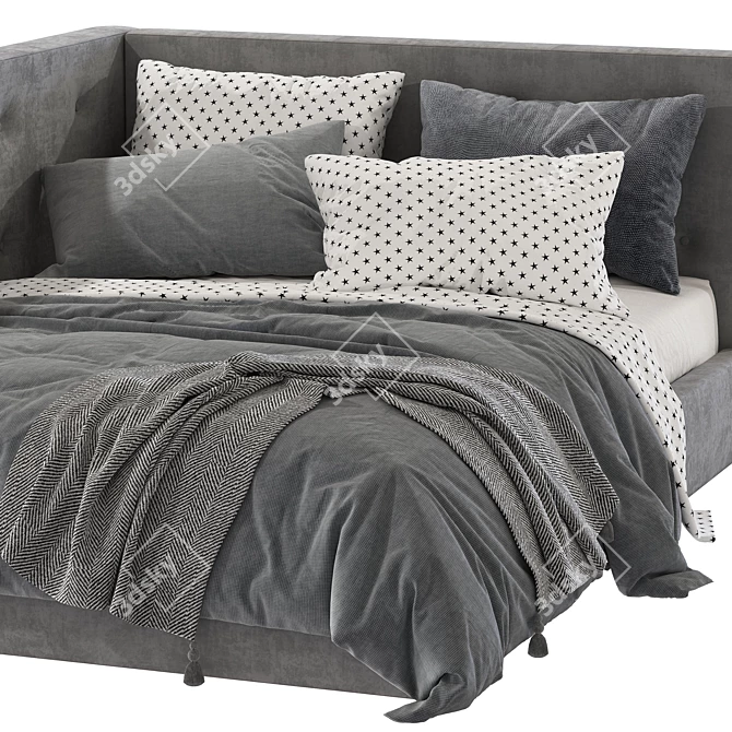 Cozy Corner Upholstered Bed 3D model image 6