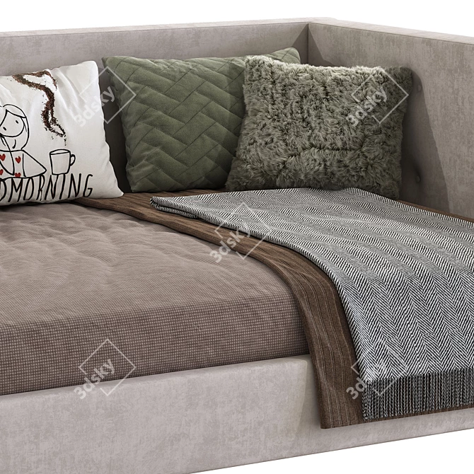 Cozy Corner Upholstered Bed 3D model image 7