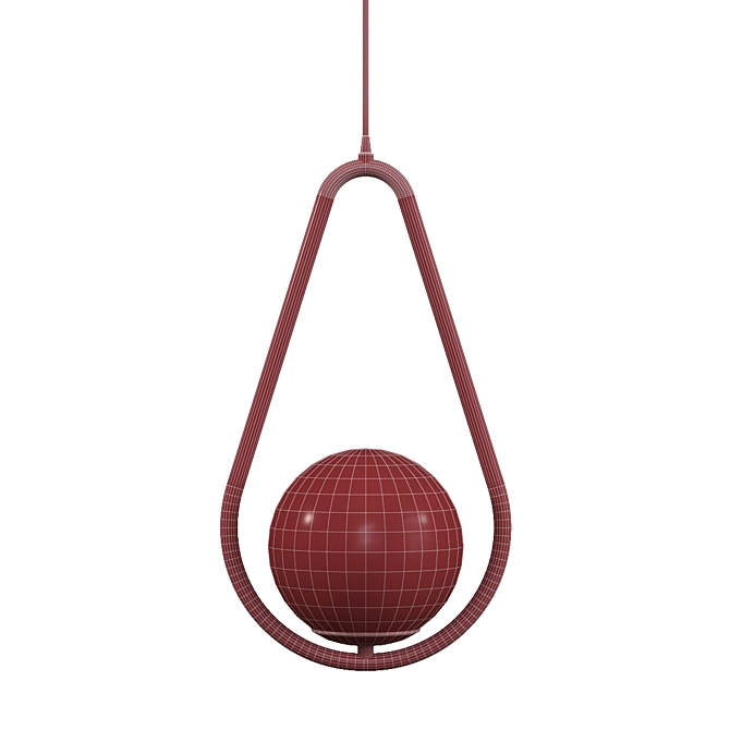 Sleek Hoop Pendant 3D model image 2