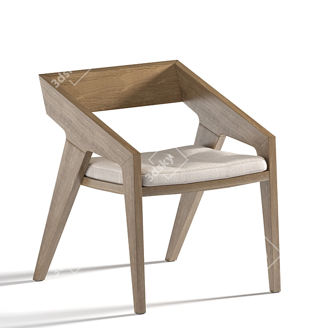 Godar Wood Chair: Modern Design Unites Comfort & Elegance 3D model image 2