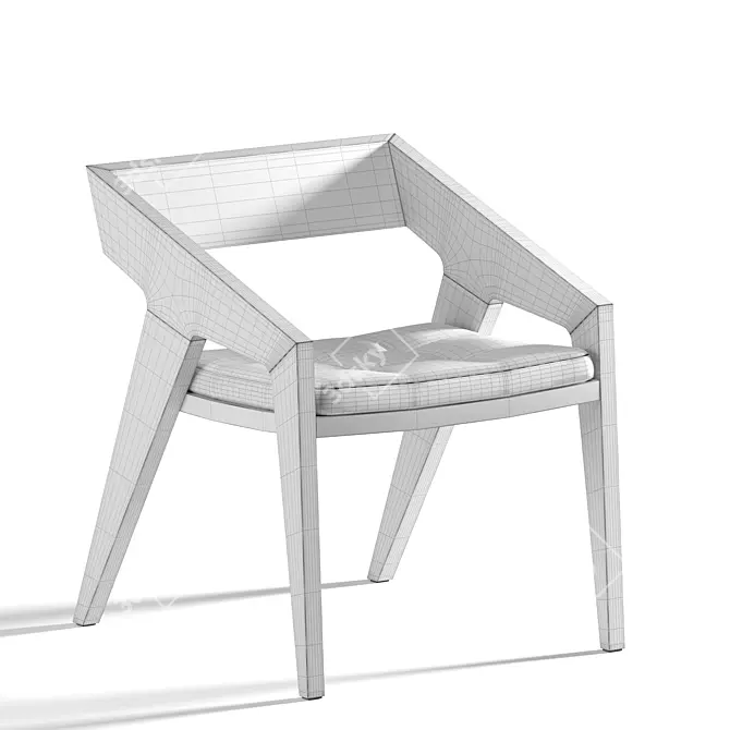 Godar Wood Chair: Modern Design Unites Comfort & Elegance 3D model image 4
