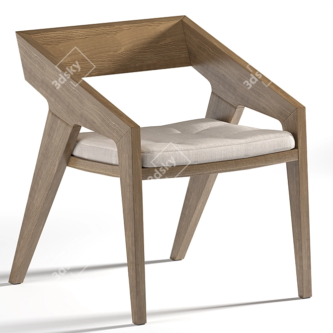 Godar Wood Chair: Modern Design Unites Comfort & Elegance 3D model image 6