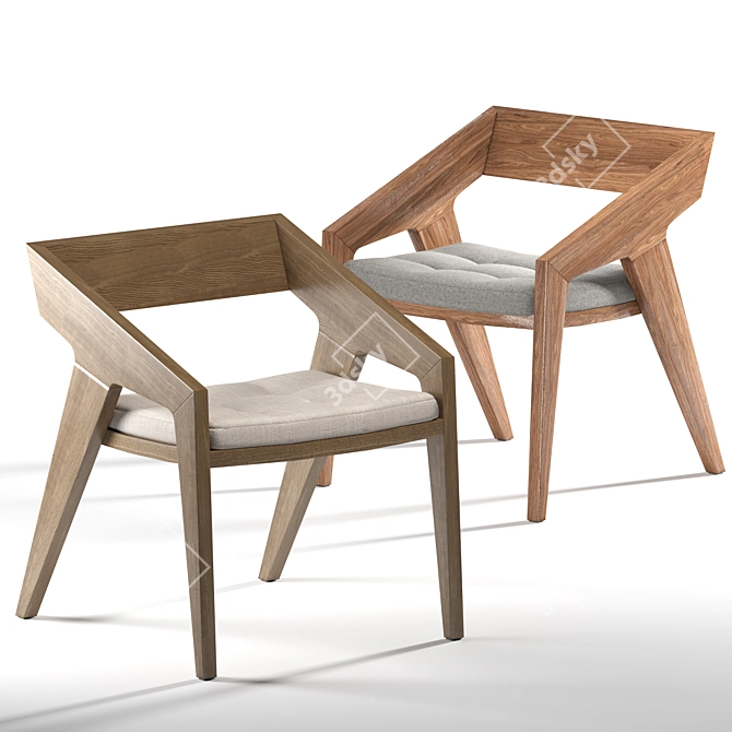 Godar Wood Chair: Modern Design Unites Comfort & Elegance 3D model image 7