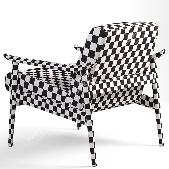 1950s Inspired Leather Accent Chair 3D model image 4