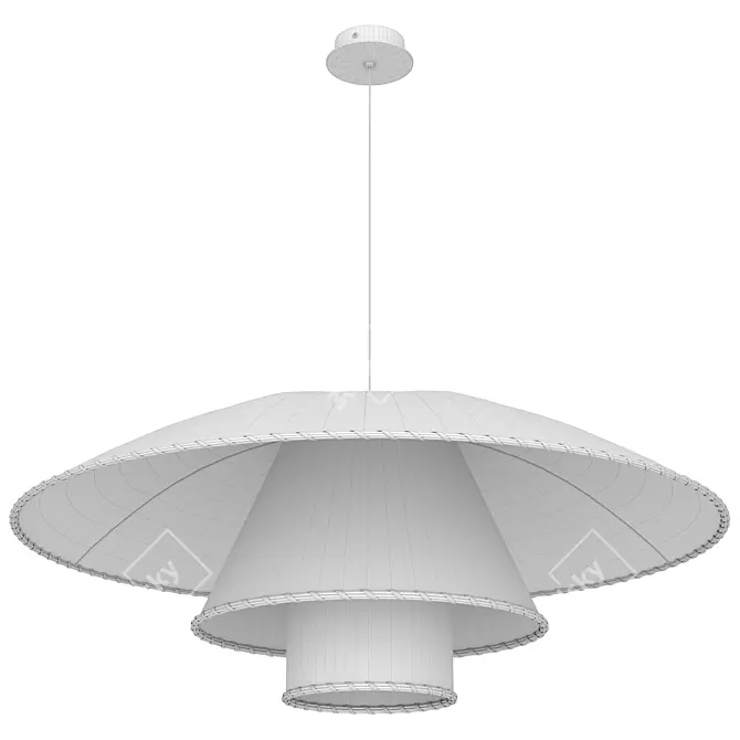 Lola Rattan Pendant: Stylish Lighting Solution 3D model image 5