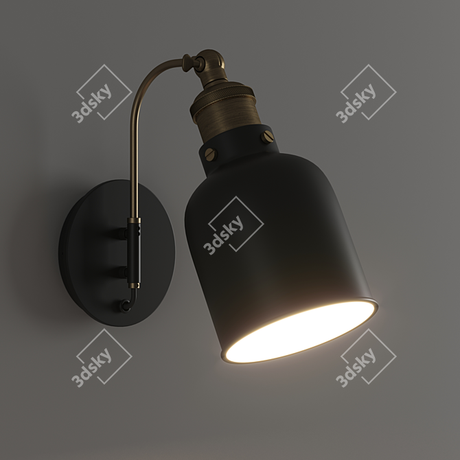 Modern Zantar Brass Wall Lamp 3D model image 3