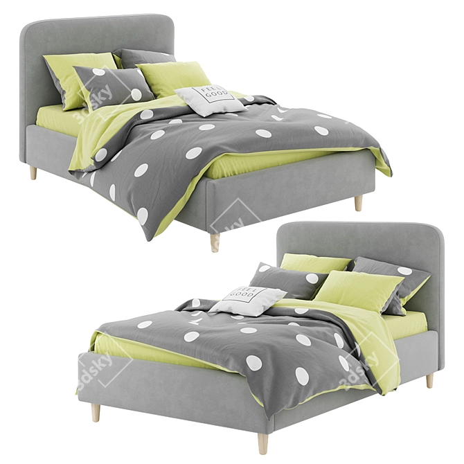 Arvika Bed: Stylish Nordmann Factory Creation 3D model image 1