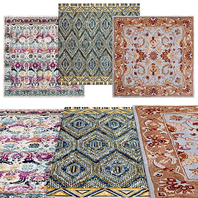 Square Bliss Rugs | Various Sizes 3D model image 1