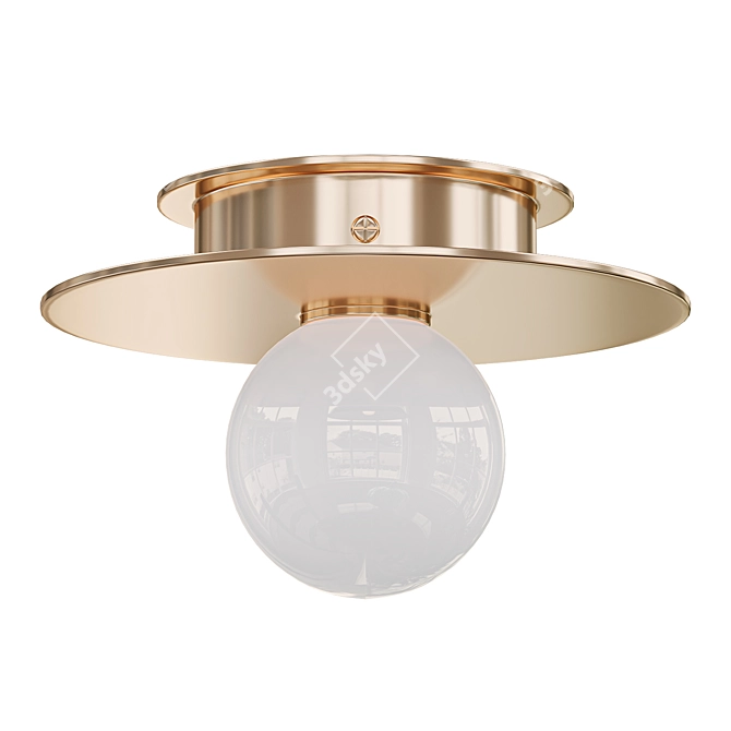 Sleek Flushmount Light Fixture 3D model image 1