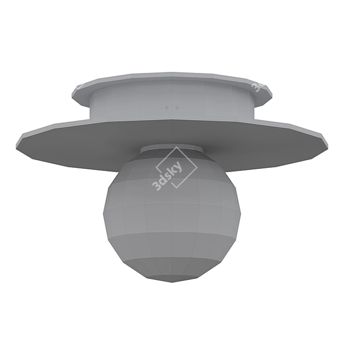 Sleek Flushmount Light Fixture 3D model image 2