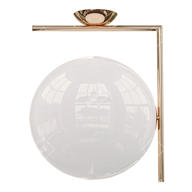 Sleek IC Brass Wall-Ceiling Light 3D model image 1