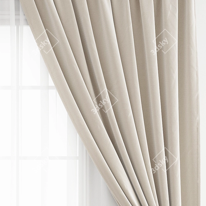 Polygonal Curtain Model: High Quality 3D Archive 3D model image 4