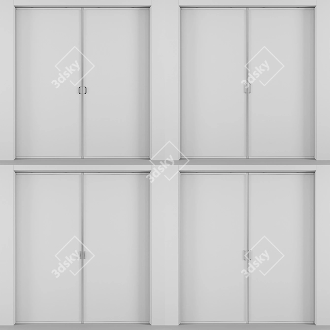 Embossed Glass Sliding Doors Kit 3D model image 7