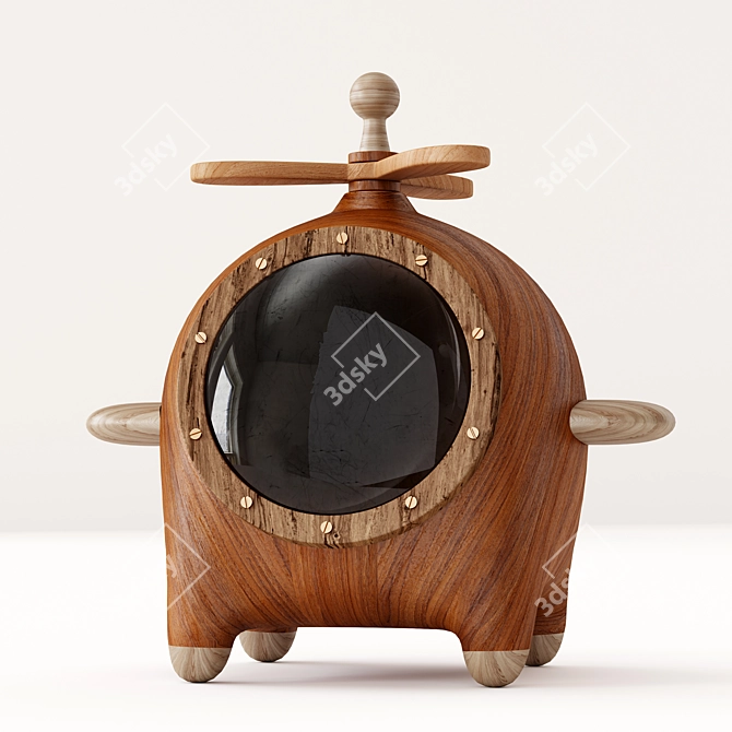 Vintage Aviation Wooden Jewelry Box 3D model image 3