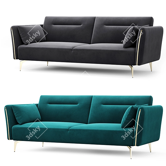 Liverpool Sofa Bed: Modern, Stylish, and Functional 3D model image 1