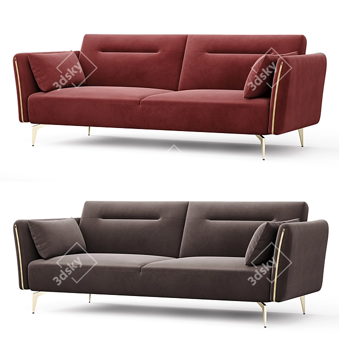 Liverpool Sofa Bed: Modern, Stylish, and Functional 3D model image 2