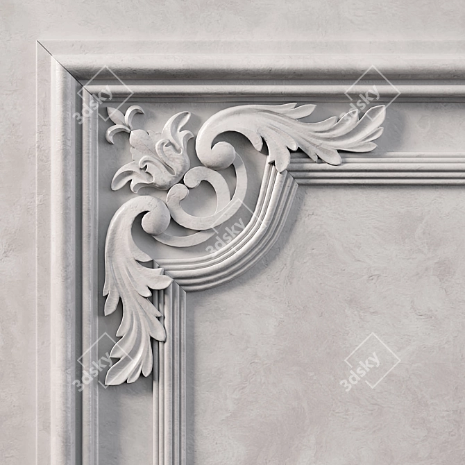 Versatile Wall Molding for 3D Design 3D model image 2