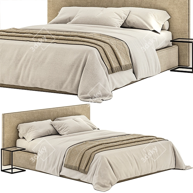 Ivory Stone Bed: Polys:405122, Uv Mapped, Vray+Corona 3D model image 1