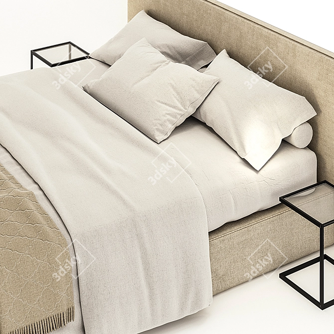 Ivory Stone Bed: Polys:405122, Uv Mapped, Vray+Corona 3D model image 3