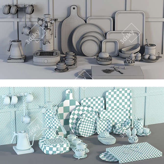 Essential Kitchen Accessories 3D model image 5