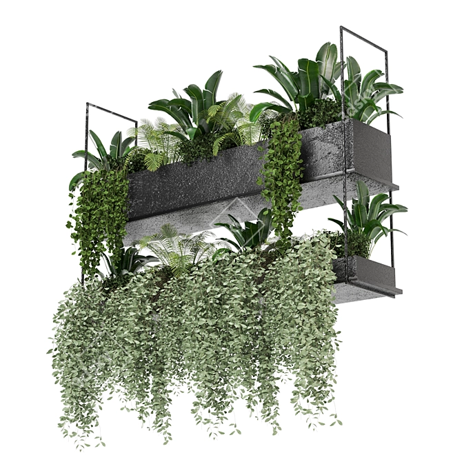 Metal Box Hanging Plant Set 3D model image 1