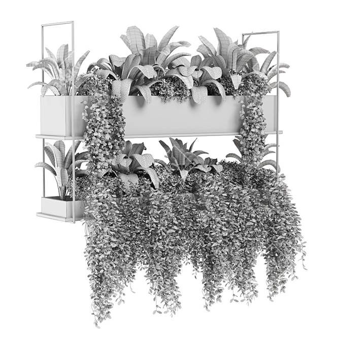 Metal Box Hanging Plant Set 3D model image 7