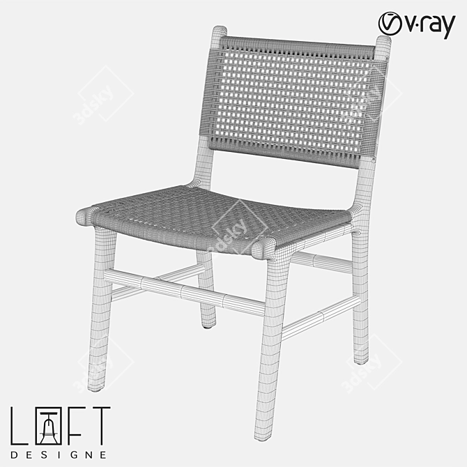 Tikovoe Wooden Chair: LoftDesigne 1558 Model 3D model image 2