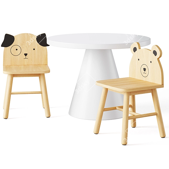 Safari Kids Chair & Willy Play Table 3D model image 2