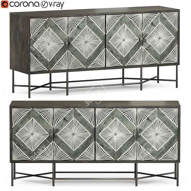 Elegant Hawthorne Console Table 3D model image 1