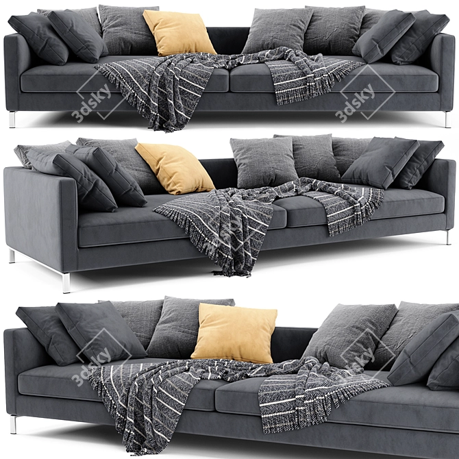 Verzelloni Hampton 2-Seater Stylish Sofa 3D model image 1