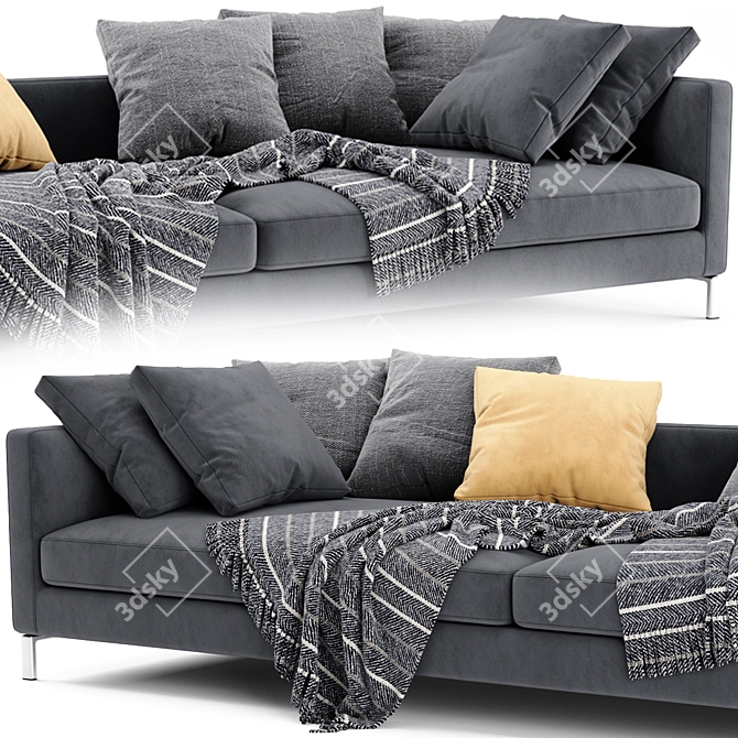 Verzelloni Hampton 2-Seater Stylish Sofa 3D model image 2