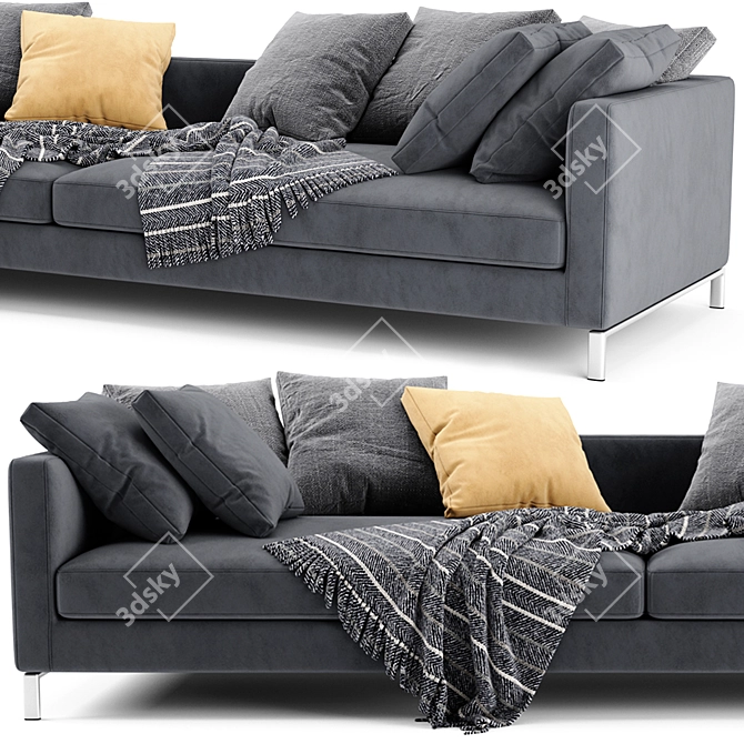 Verzelloni Hampton 2-Seater Stylish Sofa 3D model image 3