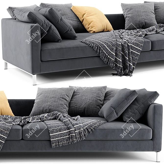 Verzelloni Hampton 2-Seater Stylish Sofa 3D model image 4