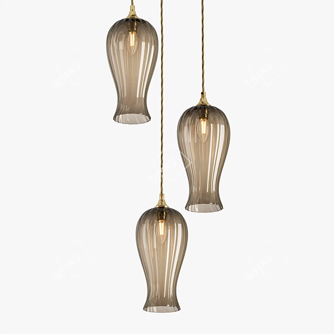 Title: Elegant Glass Lantern Pendant Light 3D model image 5