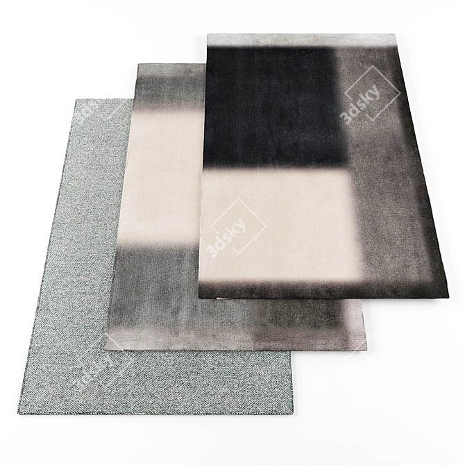 Modern Rugs Set: 5 Pieces with Textures 3D model image 1