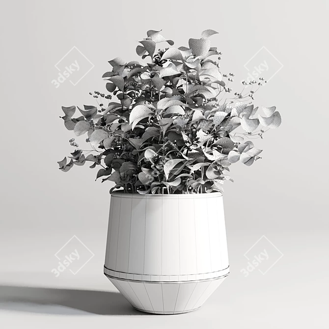 Elegant Marble Vase Bouquet 3D model image 4