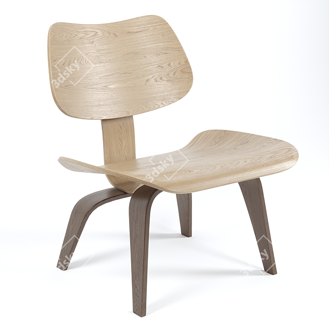 Vitra Plywood Lounge Chair: Modern Scandinavian Design 3D model image 1