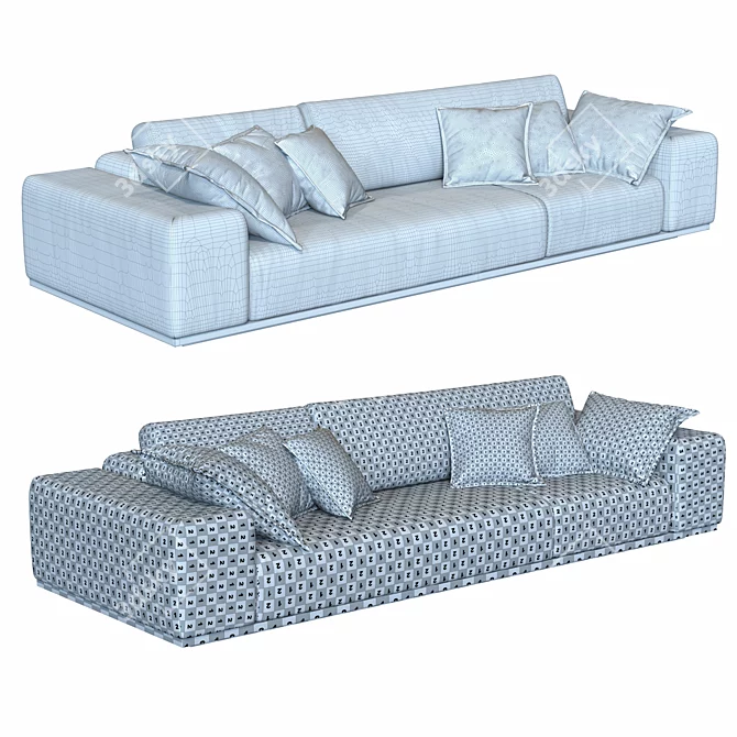 Modern Modular Monsieur Sofa 3D model image 3