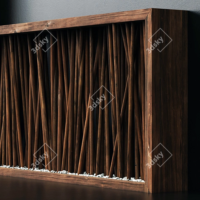 Branch Pebble Screen: Unique Natural Partition 3D model image 4